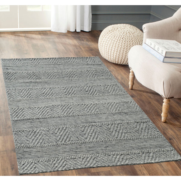 Gracie Oaks Allessa Handwoven Gray Area Rug Wayfair